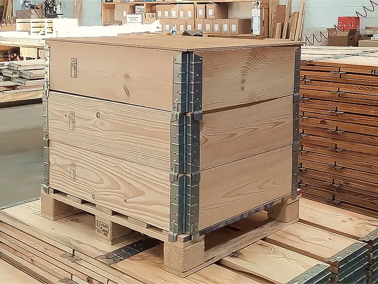 Pallet collars legno per imballi modulari