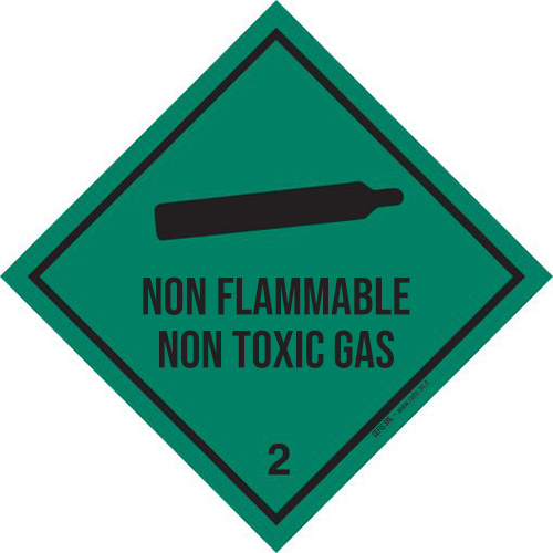 Etichette classe 2 divisione 2.2 (Non flammable, non toxic Gas). Etichette per imballaggio, pannelli, indicatori, marcature per tutti gli imballaggi anche Adr, Iata, Imo, Adn, Rid