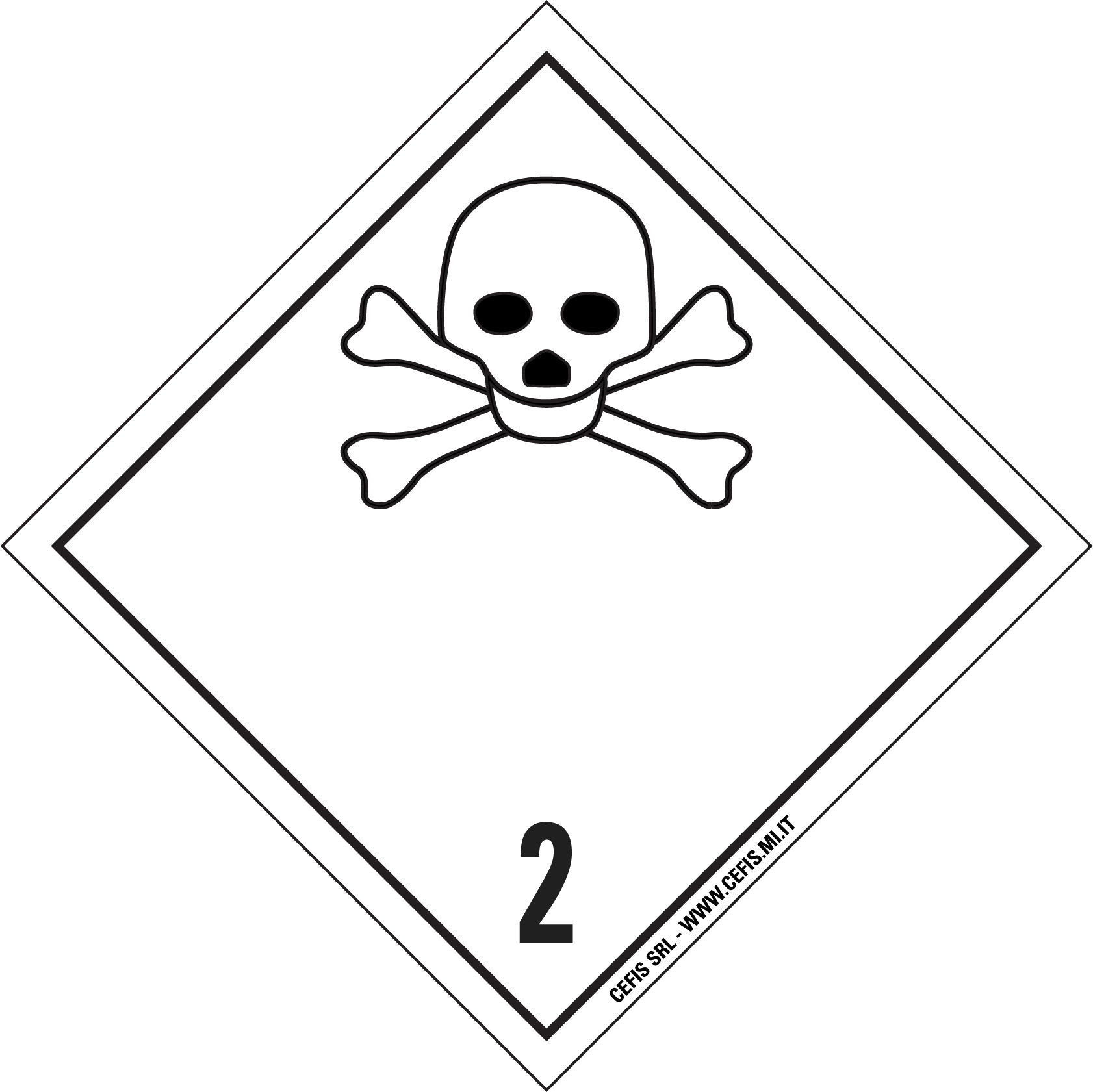 Etichetta merci pericolose classe 2.3 Toxic gas