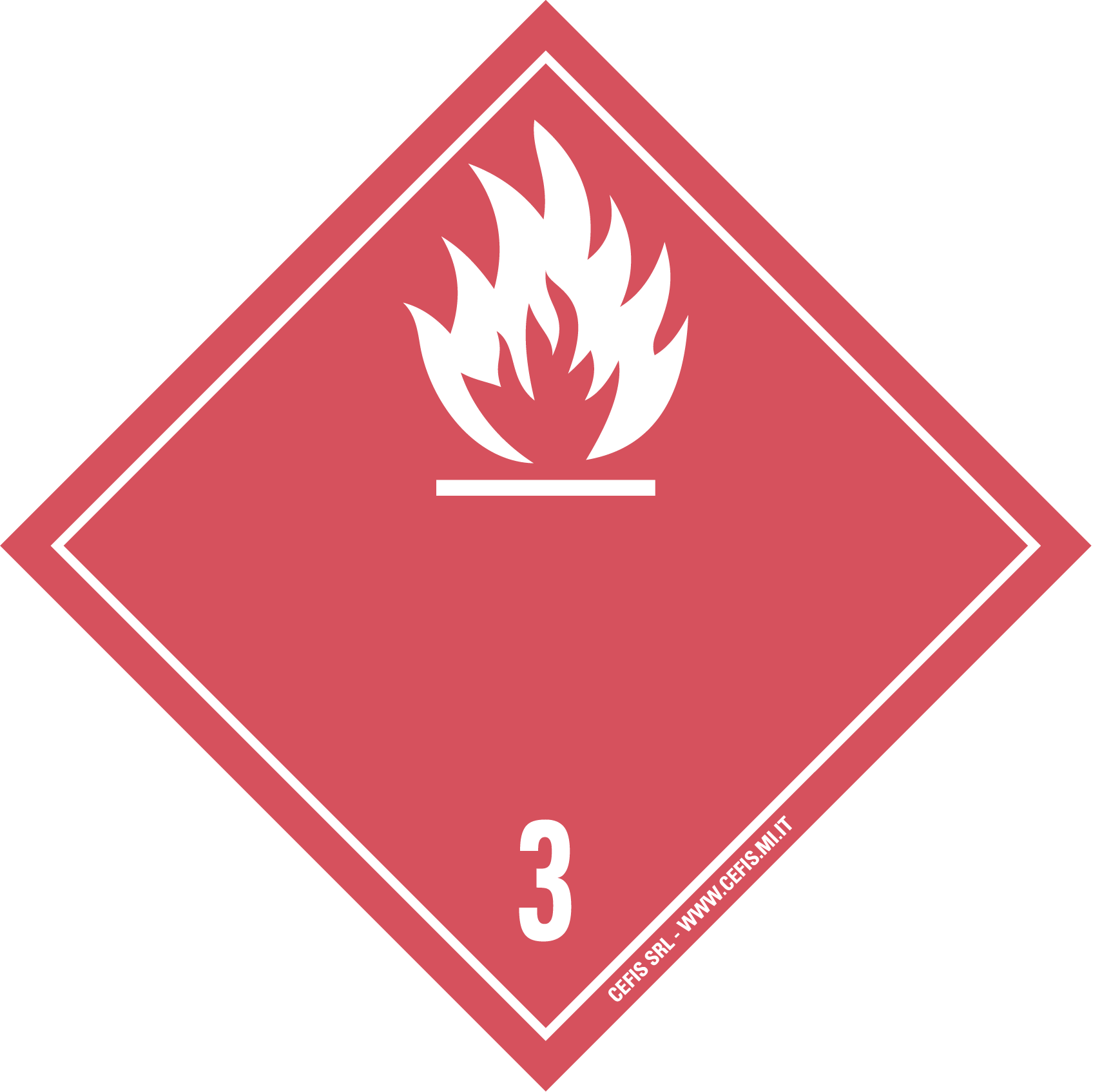 Etichetta e indicatore classe 3 flammable liquid bianco. 