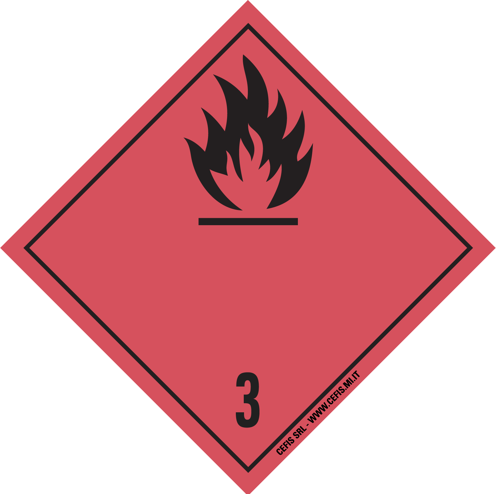 Etichette merci pericolose classe 3 flammable liquid nera