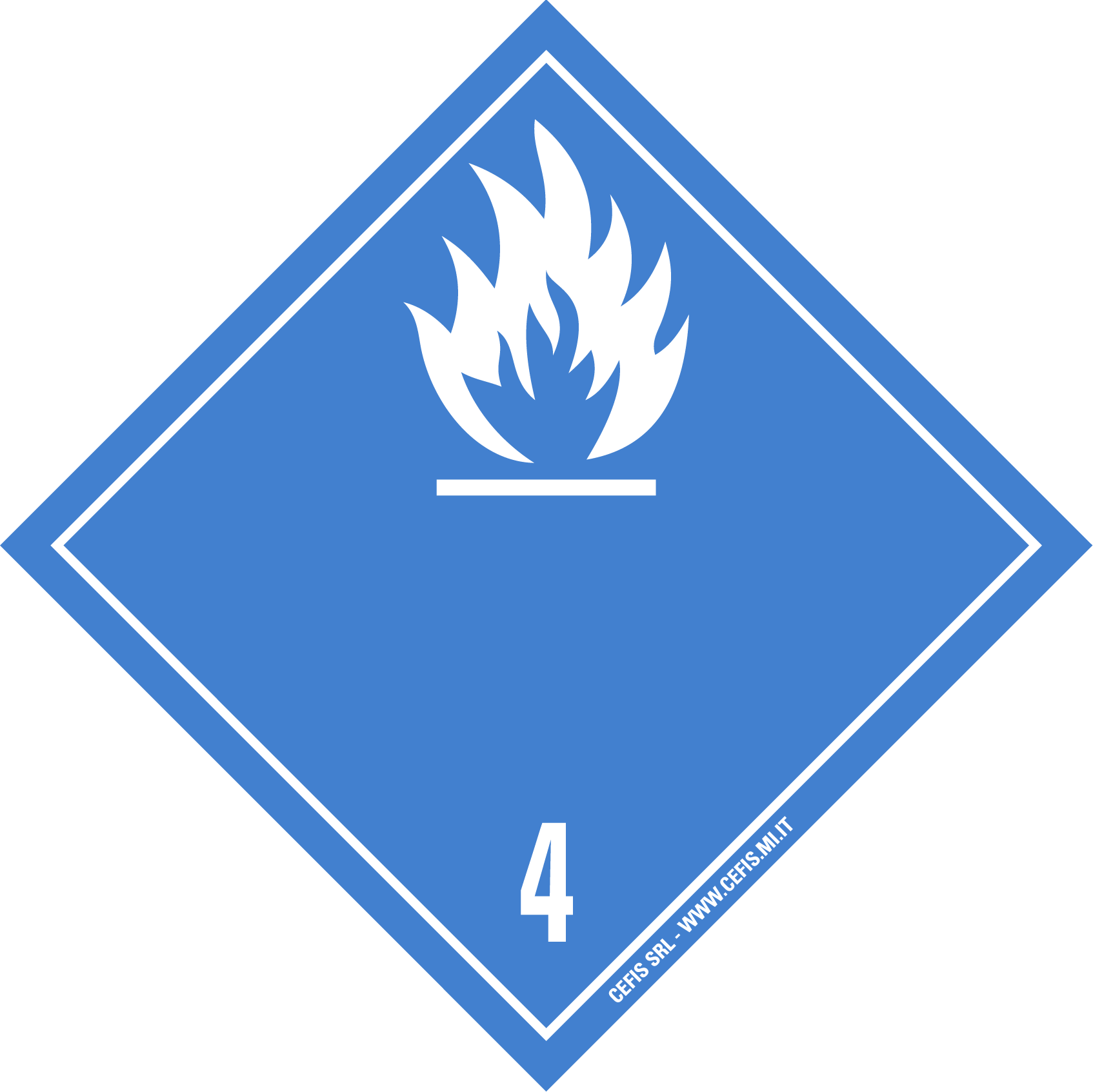 Etichette merci pericolose classe 4.3 flammable solid when-wet bianca