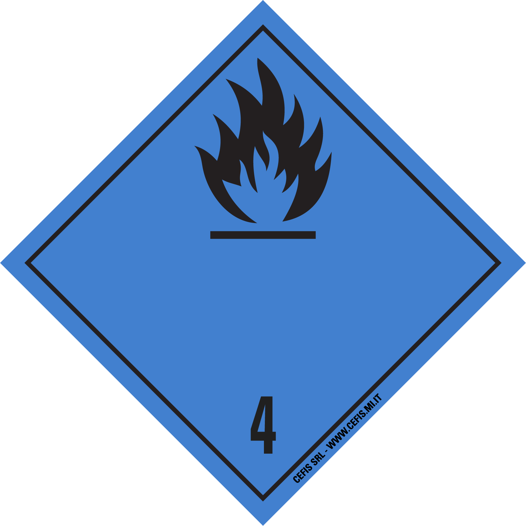 Etichette merci pericolose classe 4.3 flammable solid when-wet nera