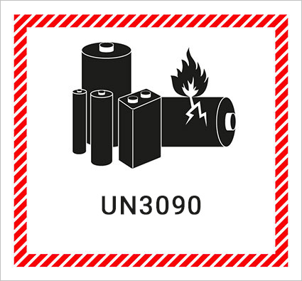 Etichette batterie al litio UN3090 Lithium metal Batteries. Etichette per imballaggio