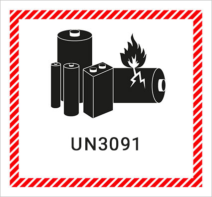 Etichette per imballaggio: etichette batterie al litio UN3091 Lithium metal Batteries