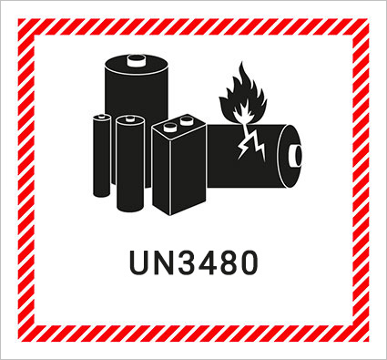 Etichette per imballaggio: etichette batterie al litio UN3480 Lithium ion Batteries