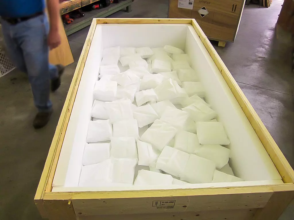 Imballaggio con ghiaccio secco merci congelate
