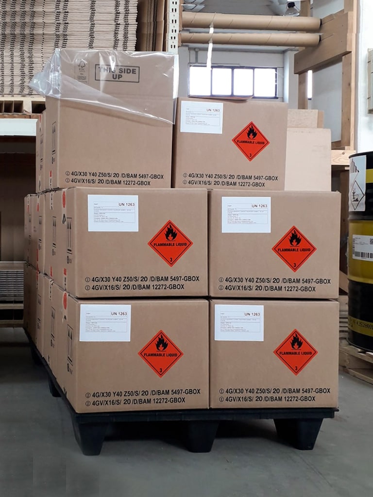 Materiali per imballaggio merci pericolose: scatole omologate UN 4G e 4GV. Cefis DG: imballare le merci pericolose.